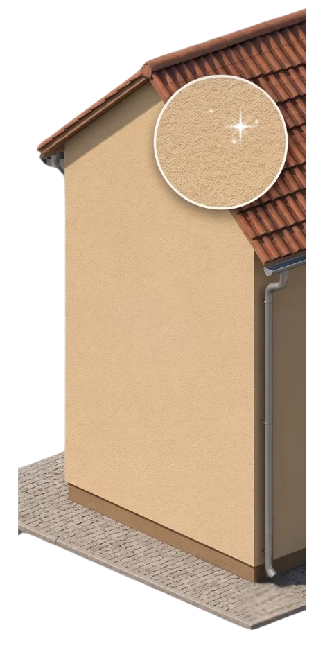 Etape final d'un nettoyage de façade.
