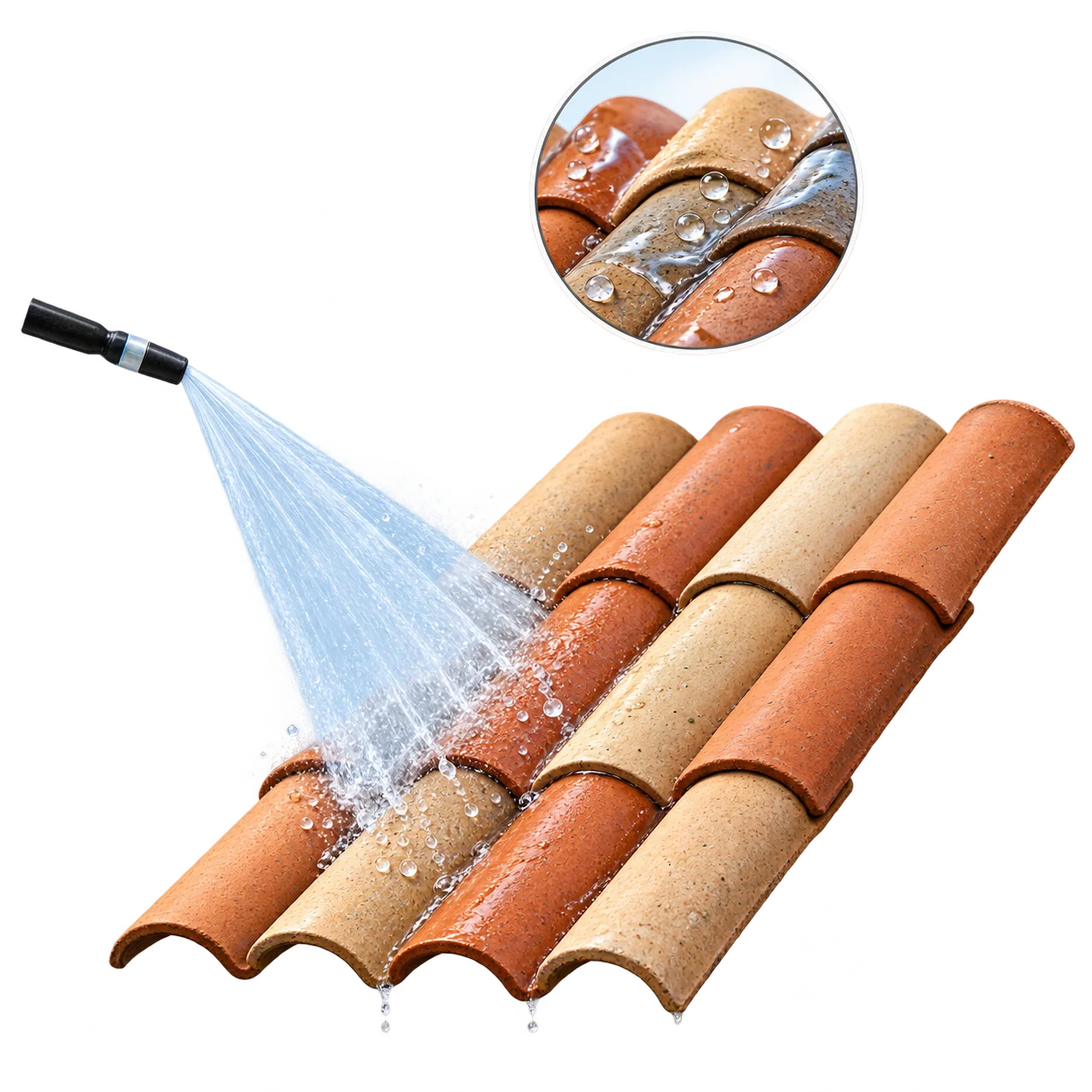 Nettoyage fongicide et préparation des tuiles avant hydrofuge