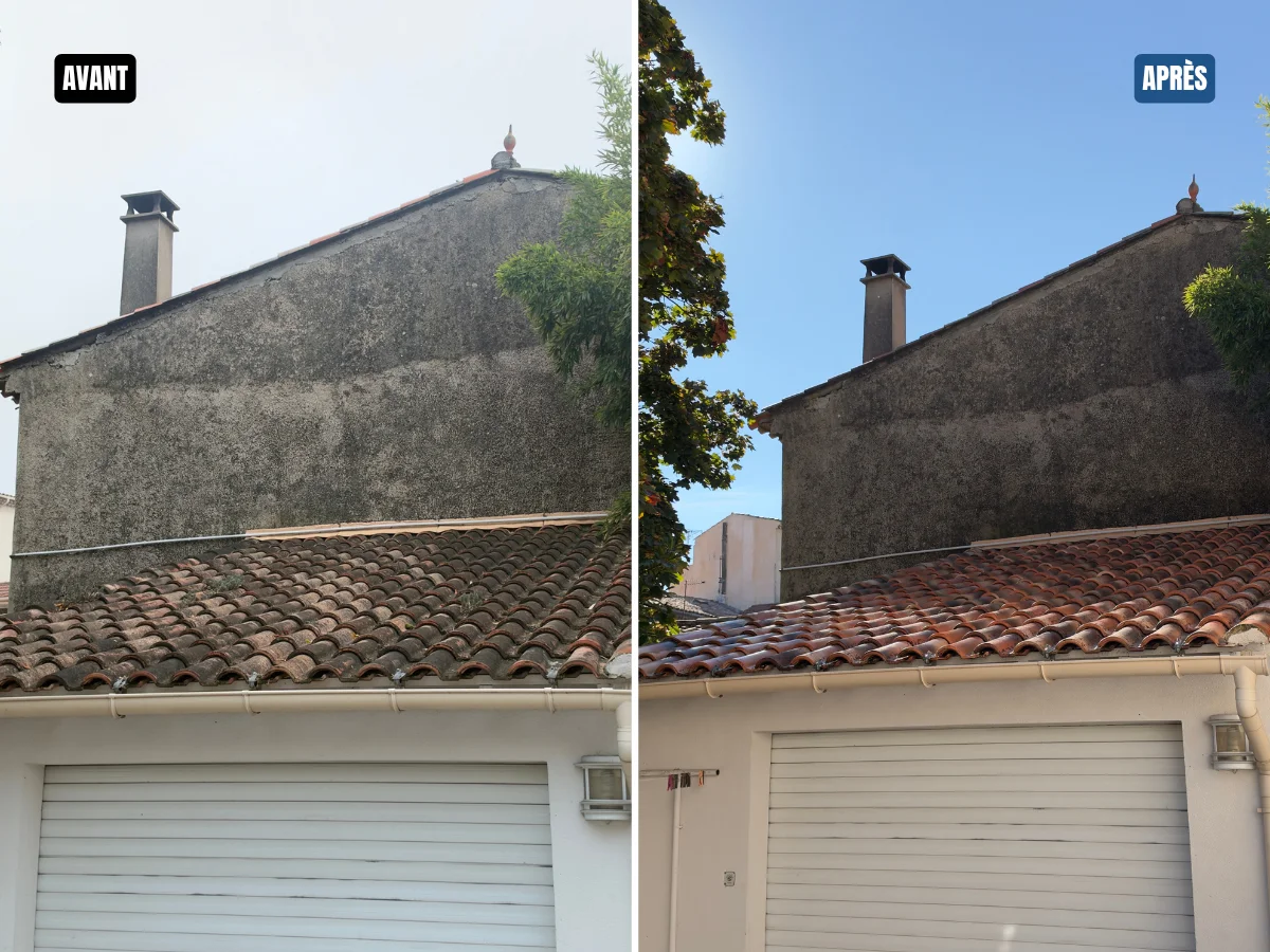 Nettoyage d'une toiture avec traitement hydrofuge incolore à Aix-en-Provence.